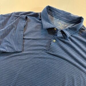 Peter Millar Polo Shirt Mens XXL Blue Seaside Oar Print Performance MF21K08S